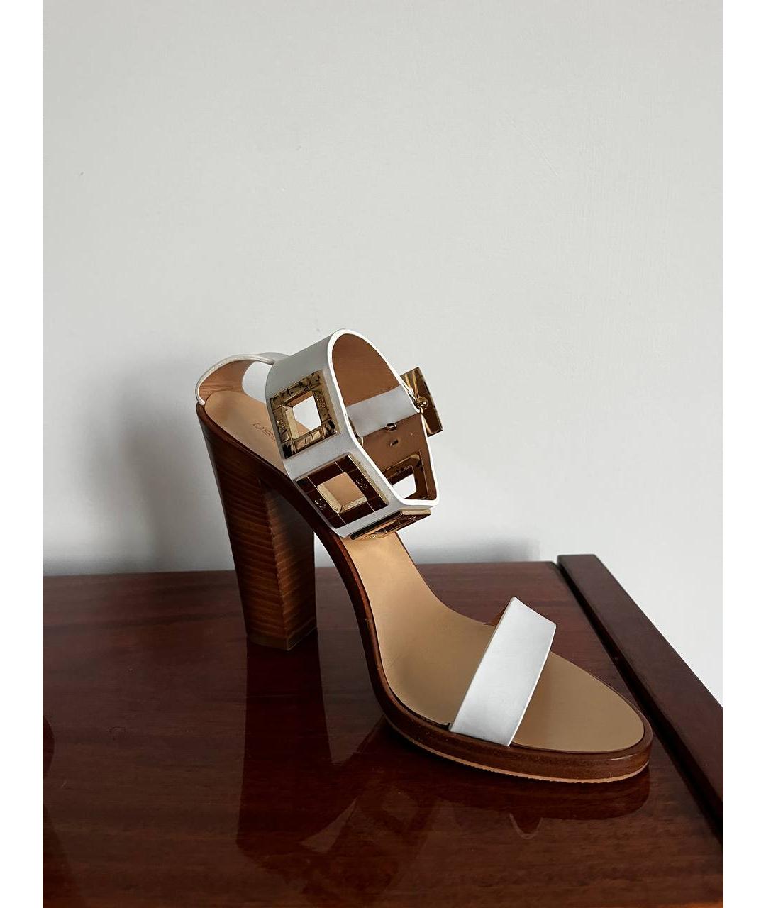 DSQUARED2 Белые кожаные босоножки, фото 5