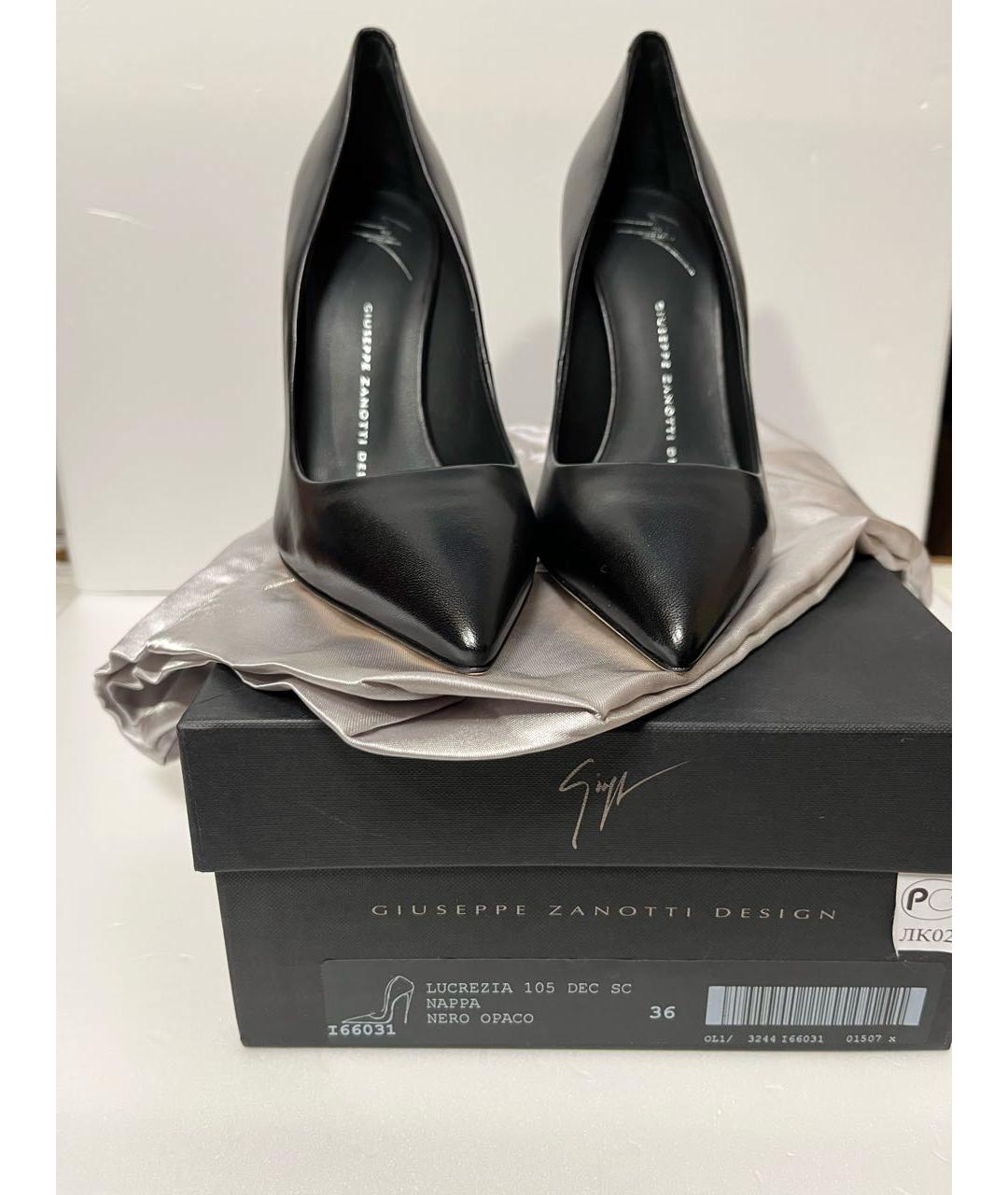 GIUSEPPE ZANOTTI DESIGN Черные кожаные туфли, фото 6