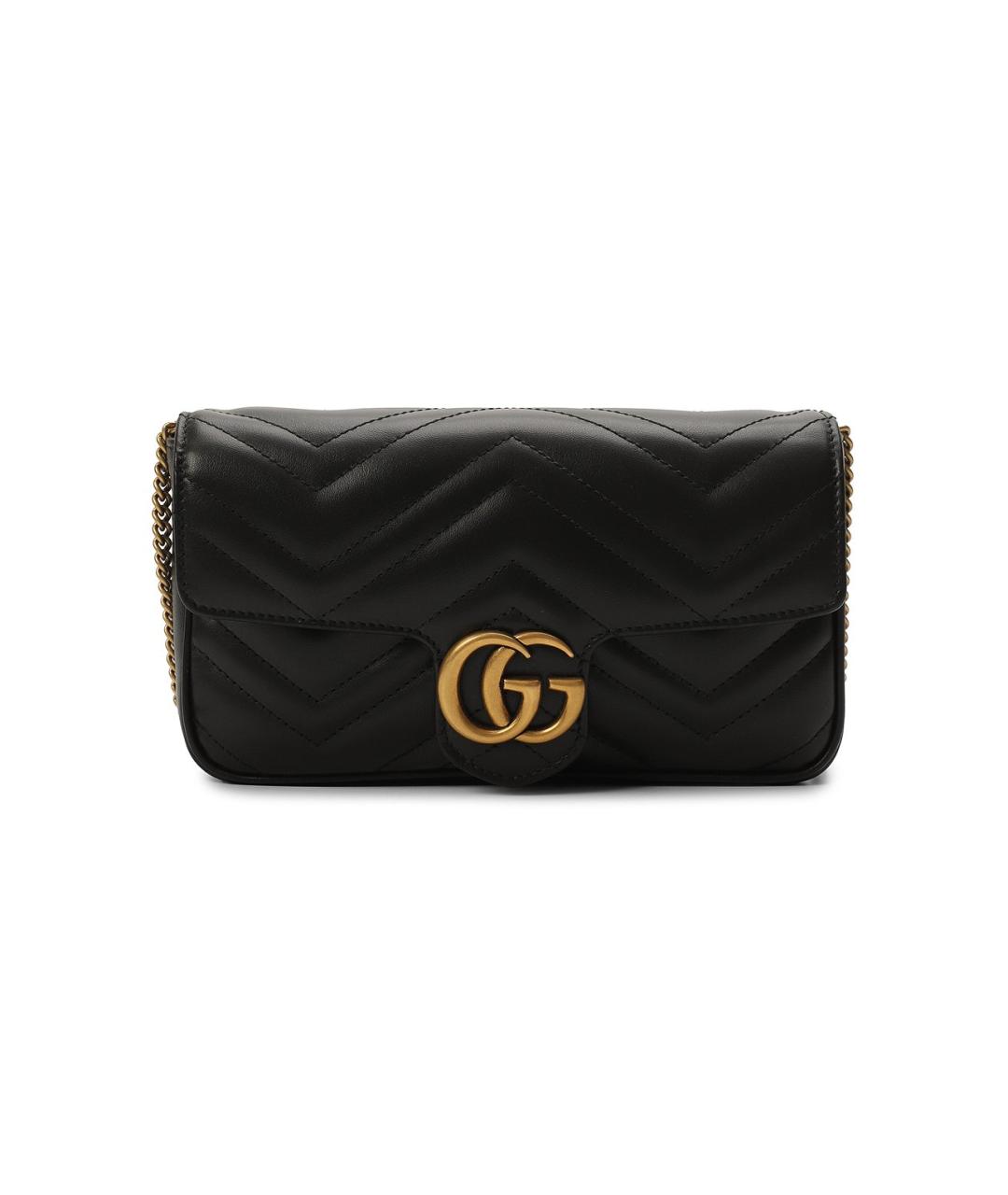 GUCCI Черная кожаная сумка через плечо, фото 1