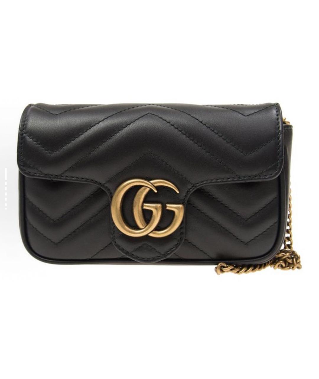 GUCCI Черная кожаная сумка через плечо, фото 2