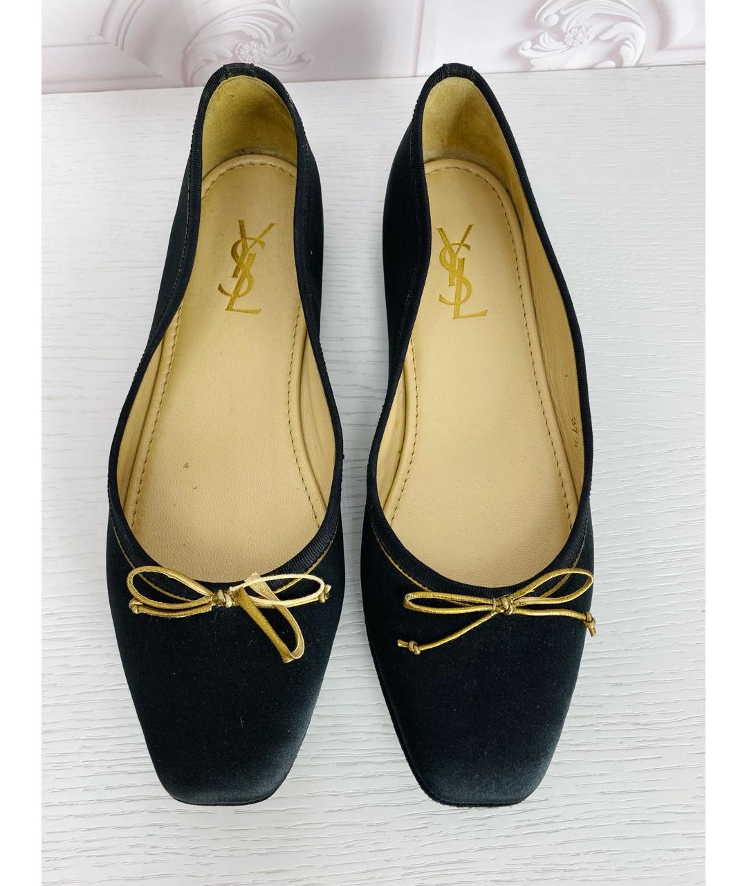 SAINT LAURENT Черные балетки, фото 2