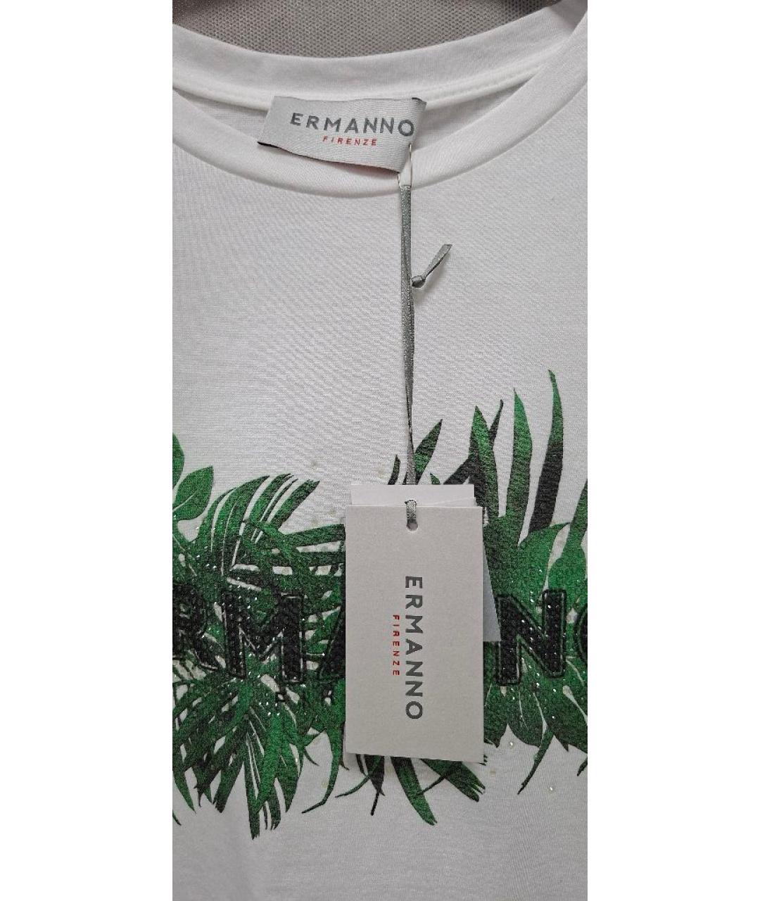 ERMANNO SCERVINO Белая хлопковая футболка, фото 8