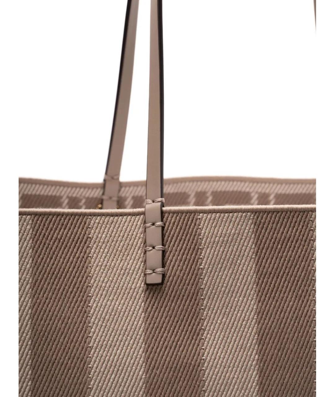 FENDI Коричневая тканевая сумка тоут, фото 4