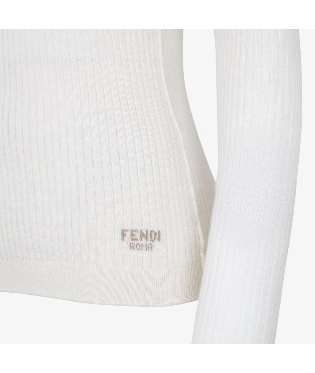FENDI Белый шерстяной джемпер / свитер, фото 6