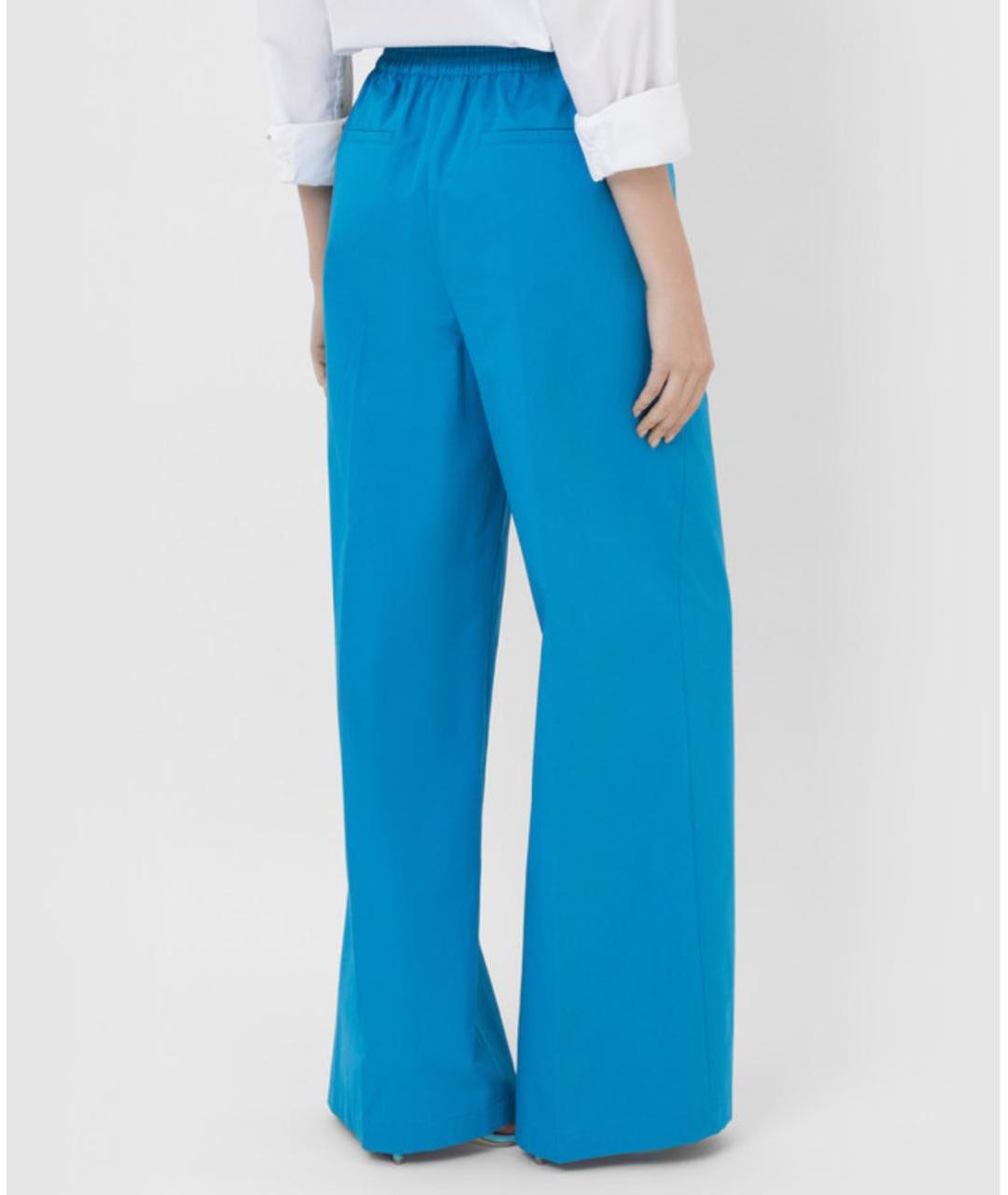 'S MAX MARA Голубые хлопковые брюки широкие, фото 2