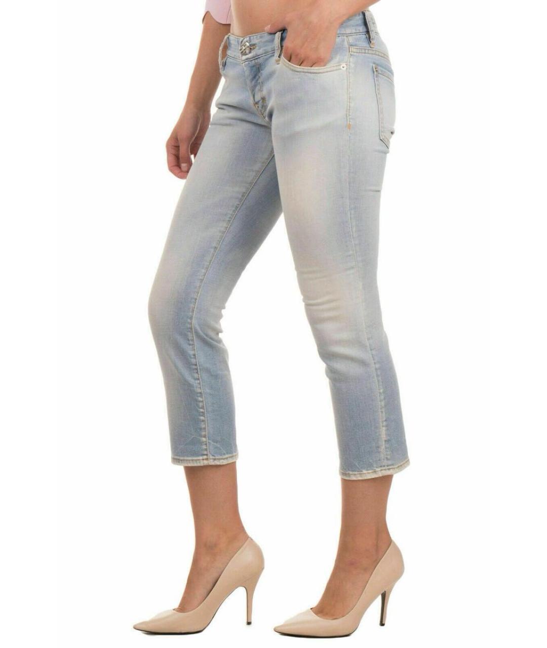 DSQUARED2 Голубые хлопко-эластановые капри, фото 5