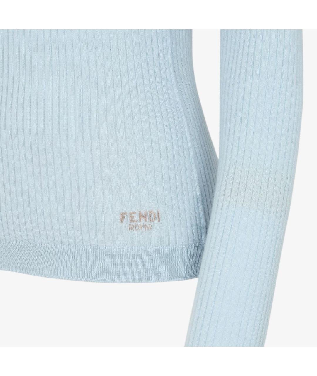 FENDI Голубой шерстяной джемпер / свитер, фото 3