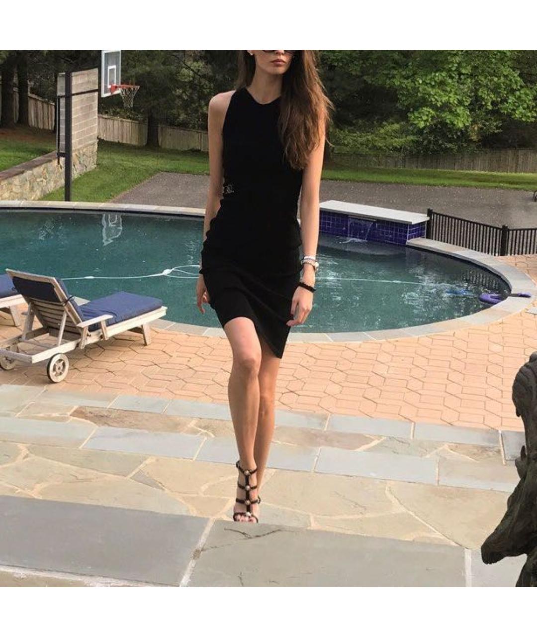 VERSACE Черные кожаные босоножки, фото 8