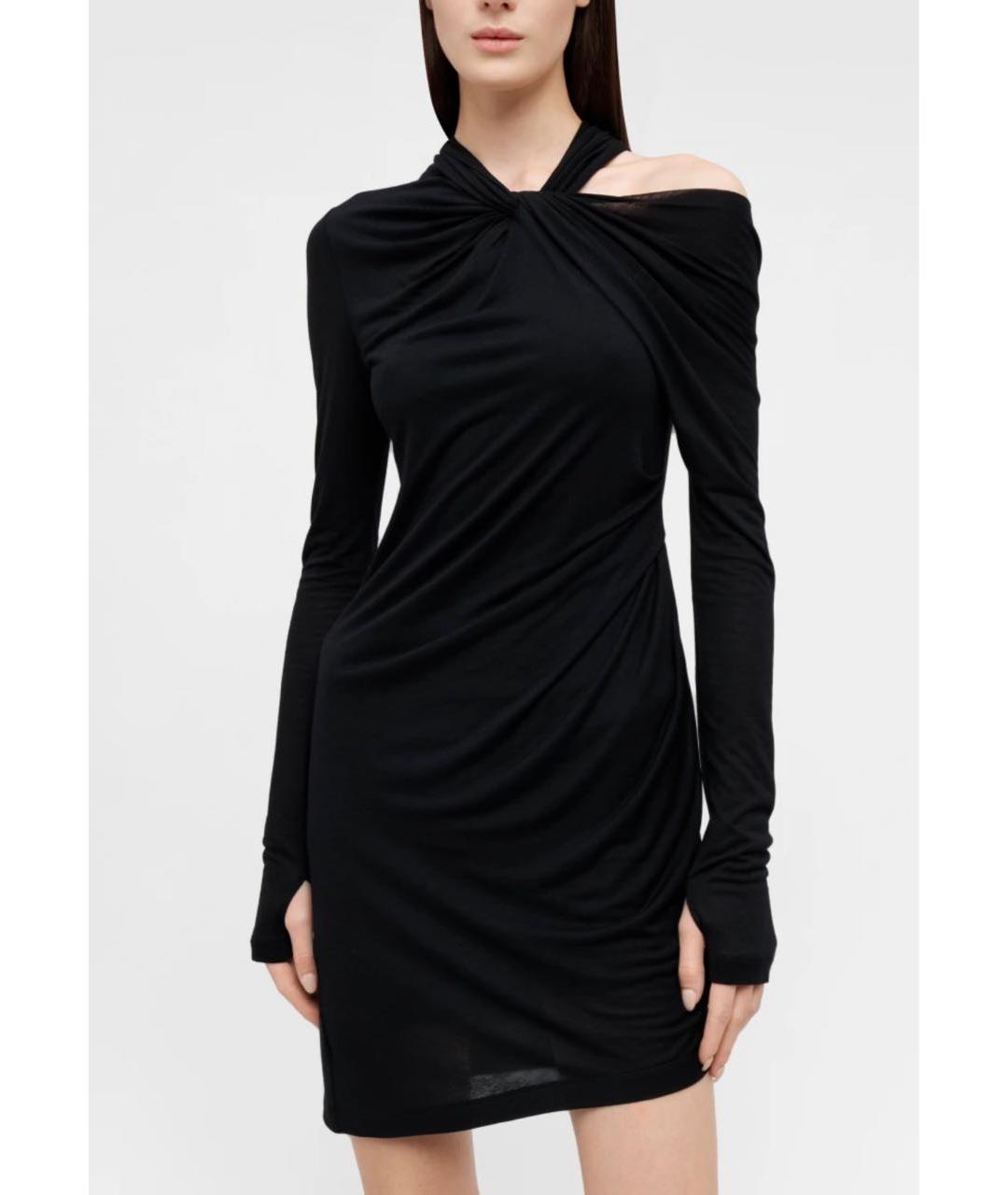 HELMUT LANG Черное вискозное платье, фото 2