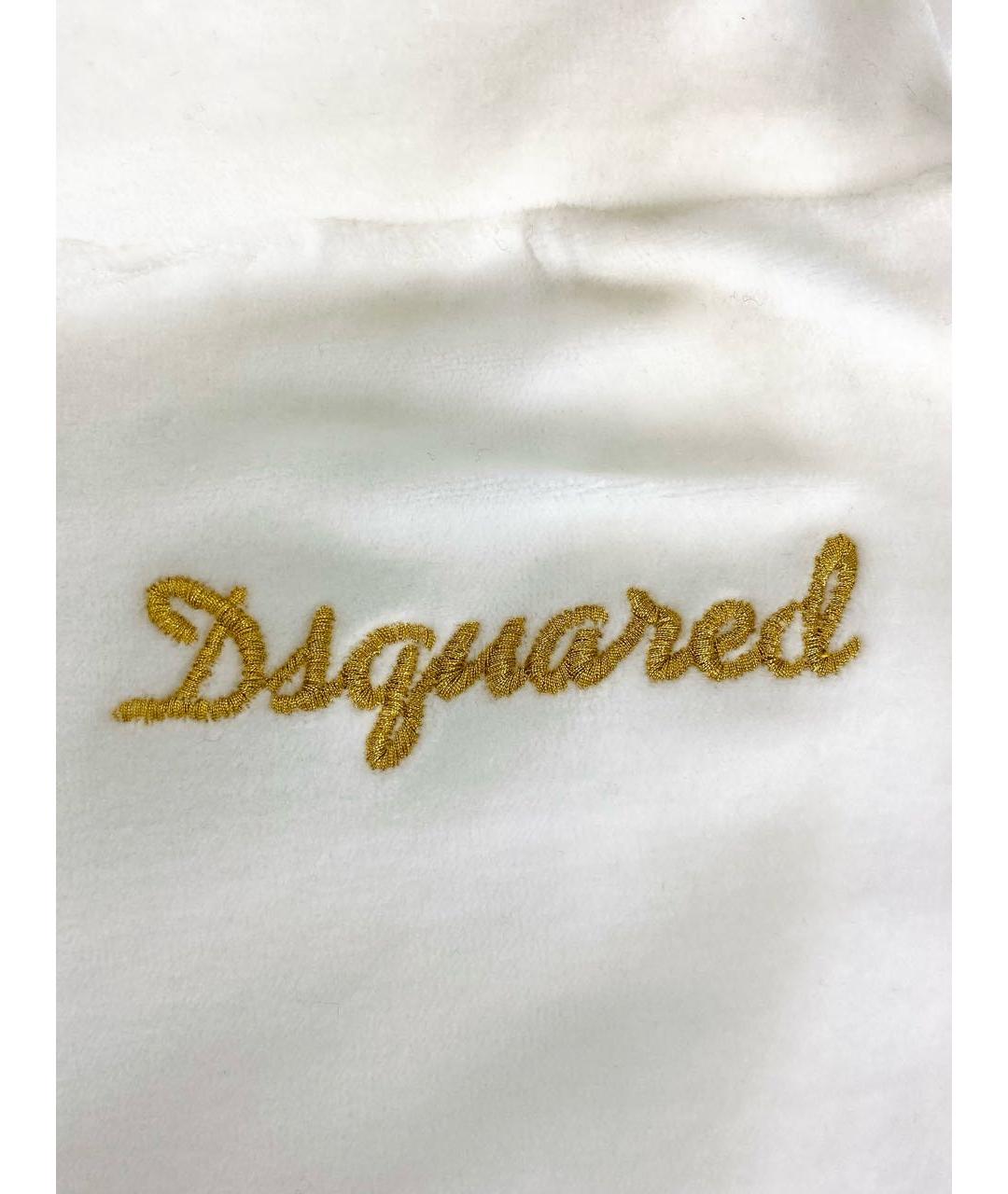 DSQUARED2 Белые хлопко-эластановые спортивные брюки и шорты, фото 4
