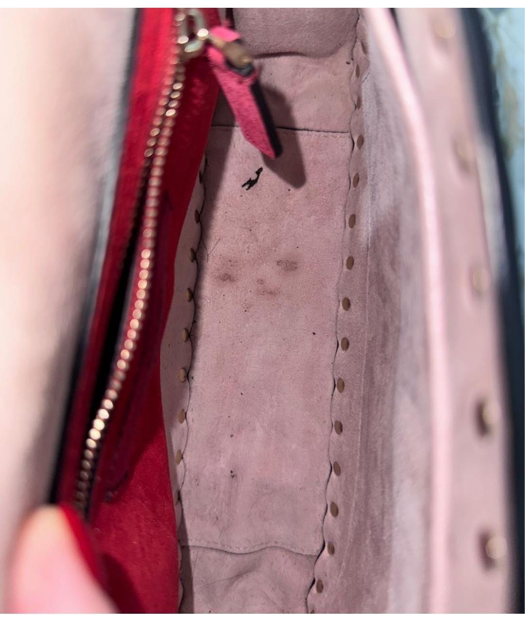 VALENTINO Розовая кожаная сумка с короткими ручками, фото 6