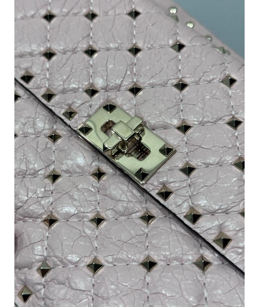 VALENTINO Розовая кожаная сумка с короткими ручками, фото 4