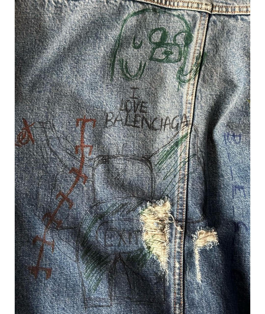 BALENCIAGA Синяя хлопковая куртка, фото 4