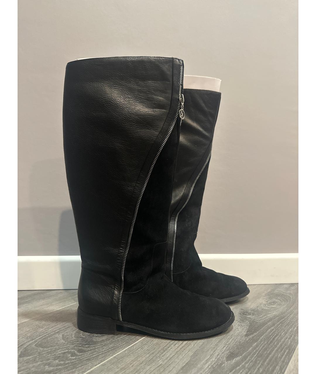 ARMANI JEANS Черные кожаные сапоги, фото 6