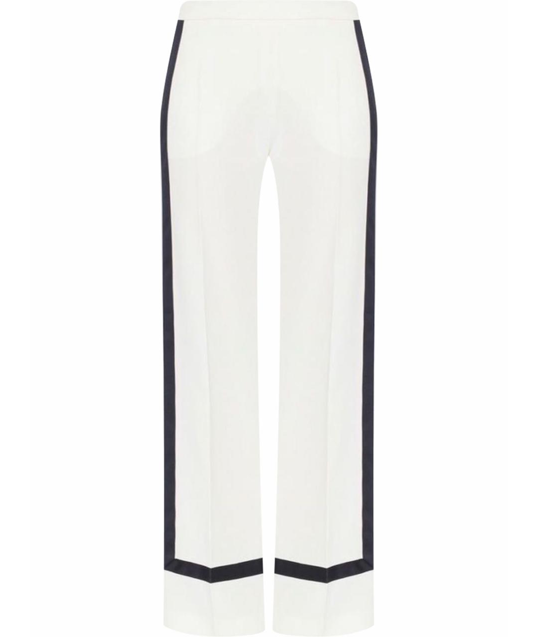 MAX MARA Белые ацетатные прямые брюки, фото 1
