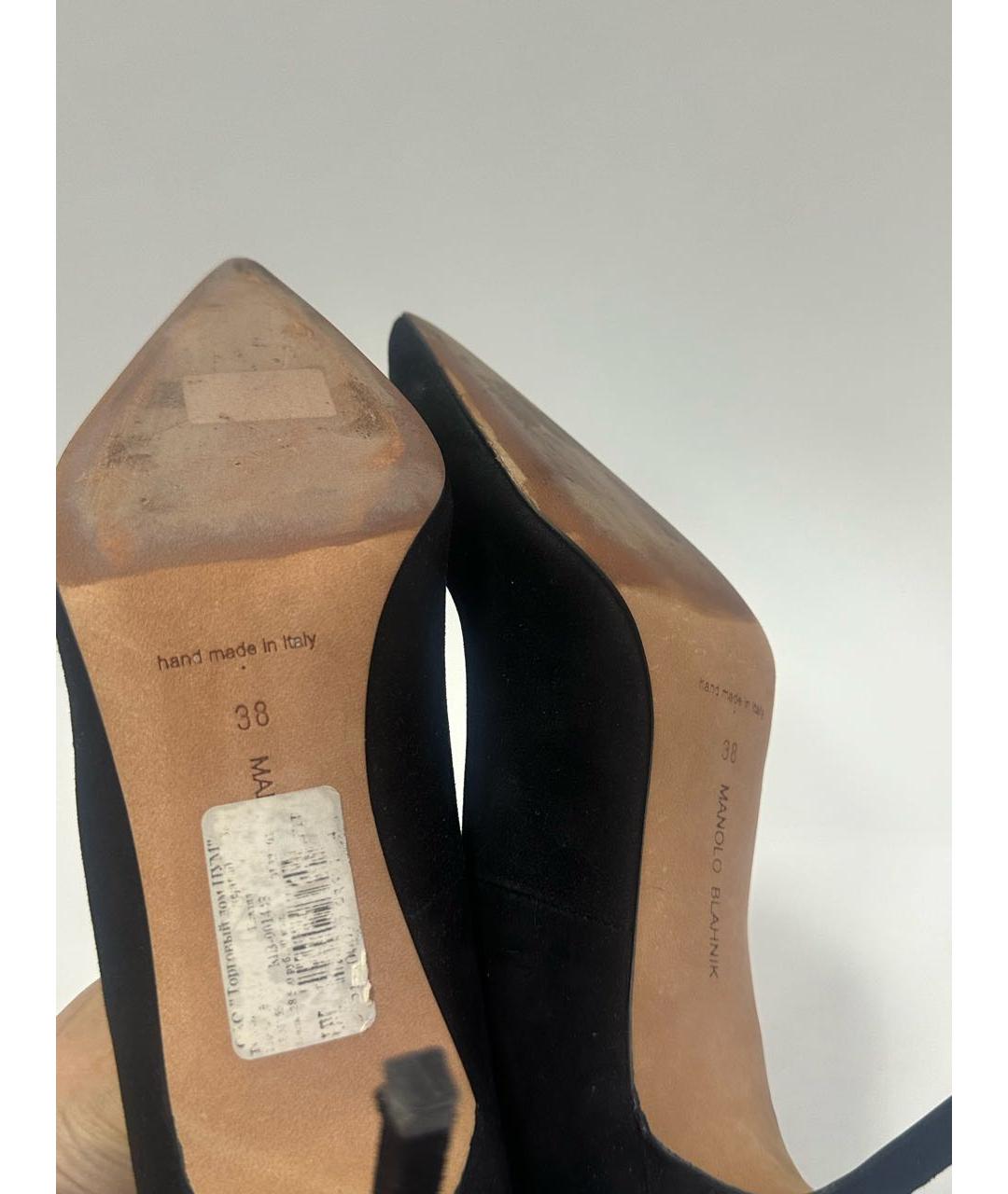 MANOLO BLAHNIK Черные замшевые туфли, фото 8