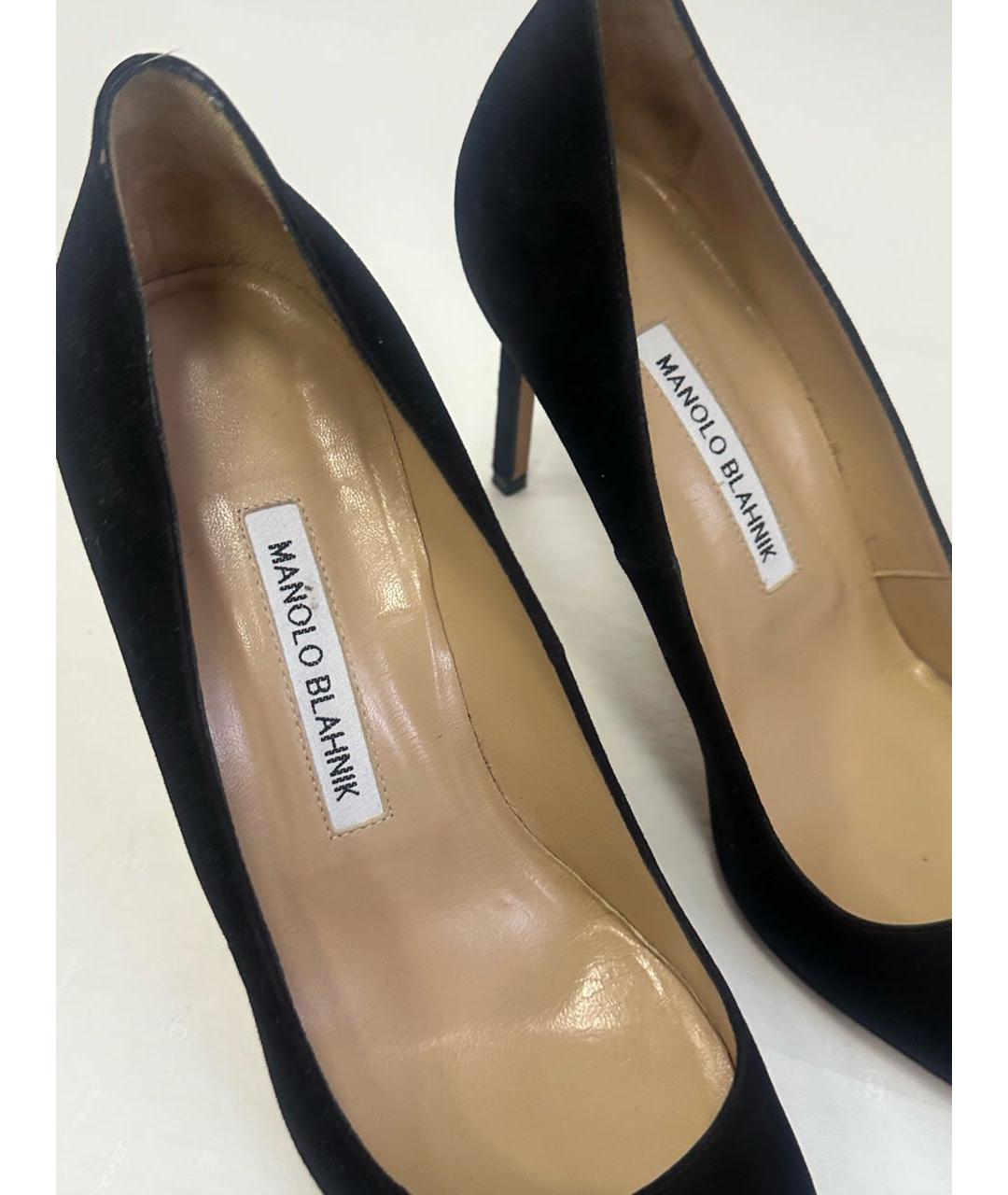 MANOLO BLAHNIK Черные замшевые туфли, фото 5