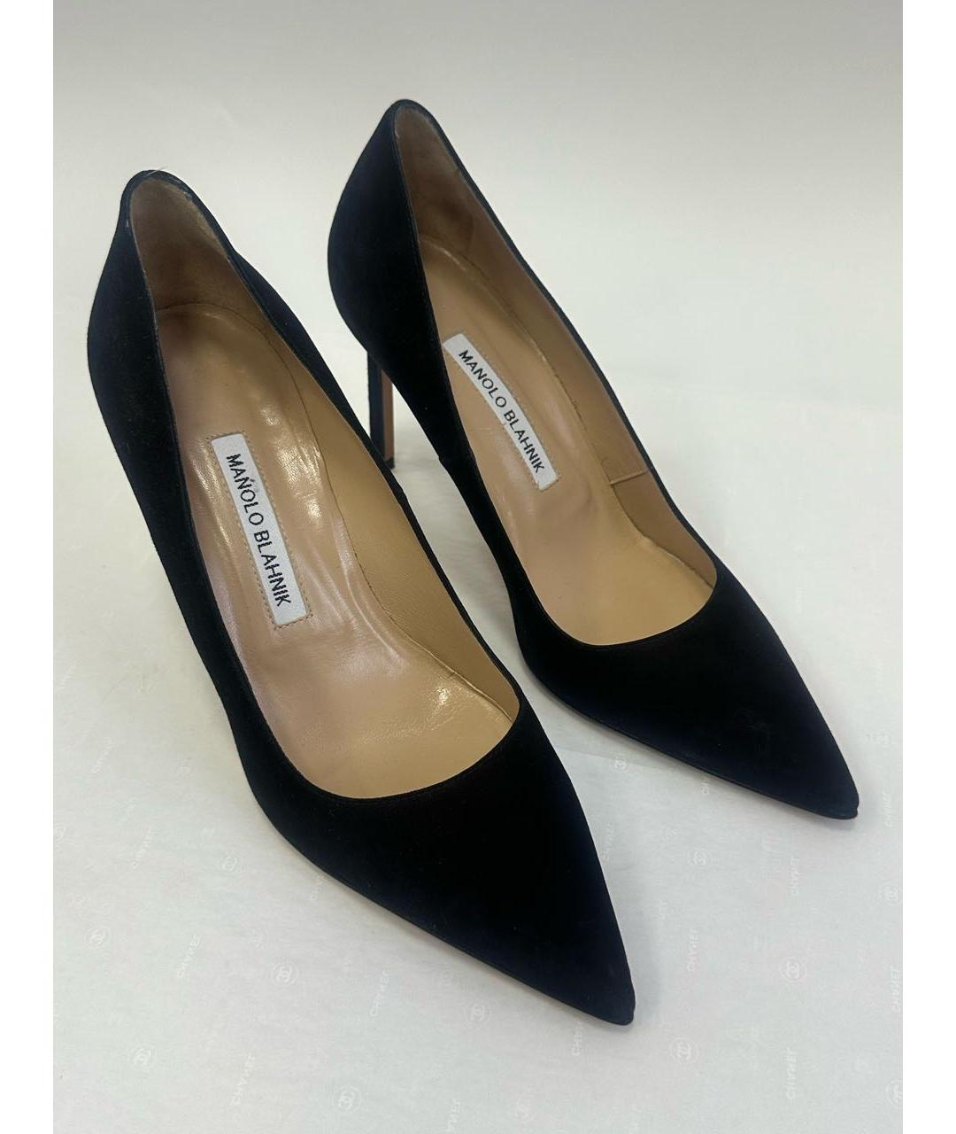 MANOLO BLAHNIK Черные замшевые туфли, фото 3