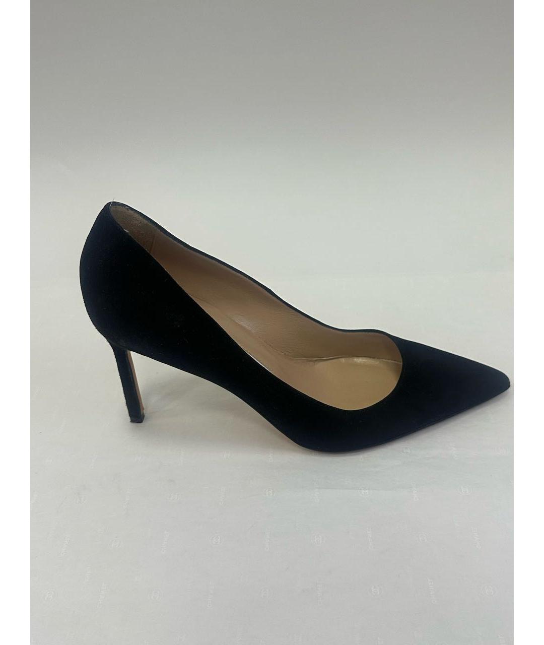 MANOLO BLAHNIK Черные замшевые туфли, фото 9