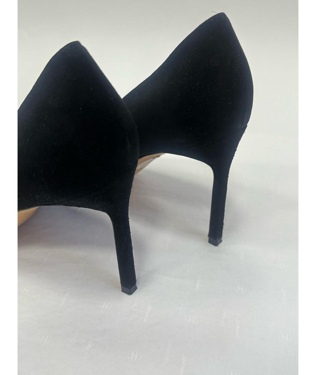 MANOLO BLAHNIK Черные замшевые туфли, фото 4