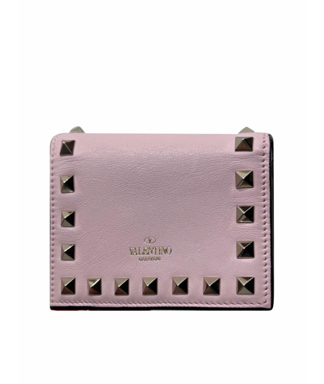 VALENTINO Розовый кожаный кошелек, фото 1
