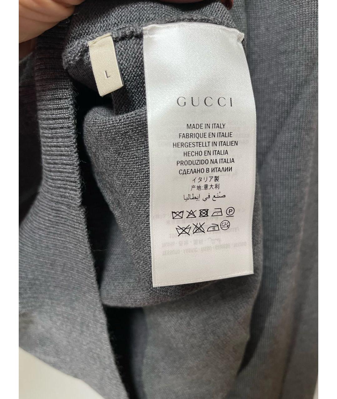 GUCCI Серый шерстяной джемпер / свитер, фото 5