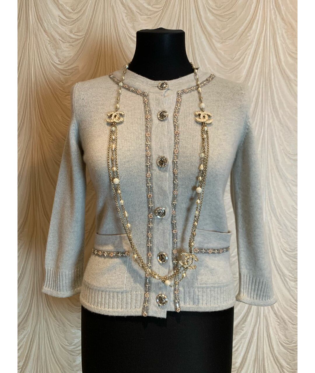 CHANEL Серый кардиган, фото 4