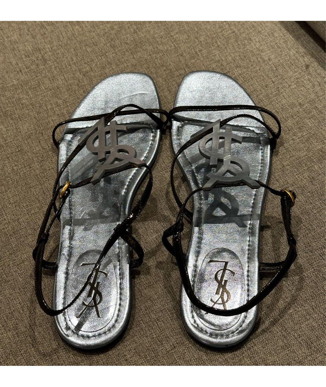 SAINT LAURENT Кожаные сандалии, фото 6