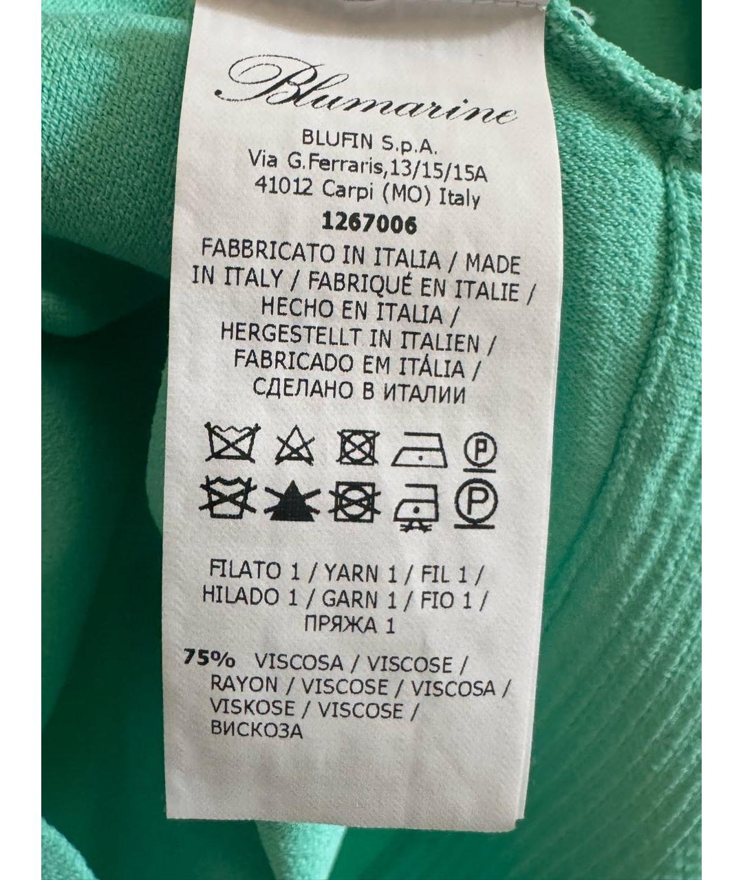 BLUMARINE Бирюзовая вискозная блузы, фото 7