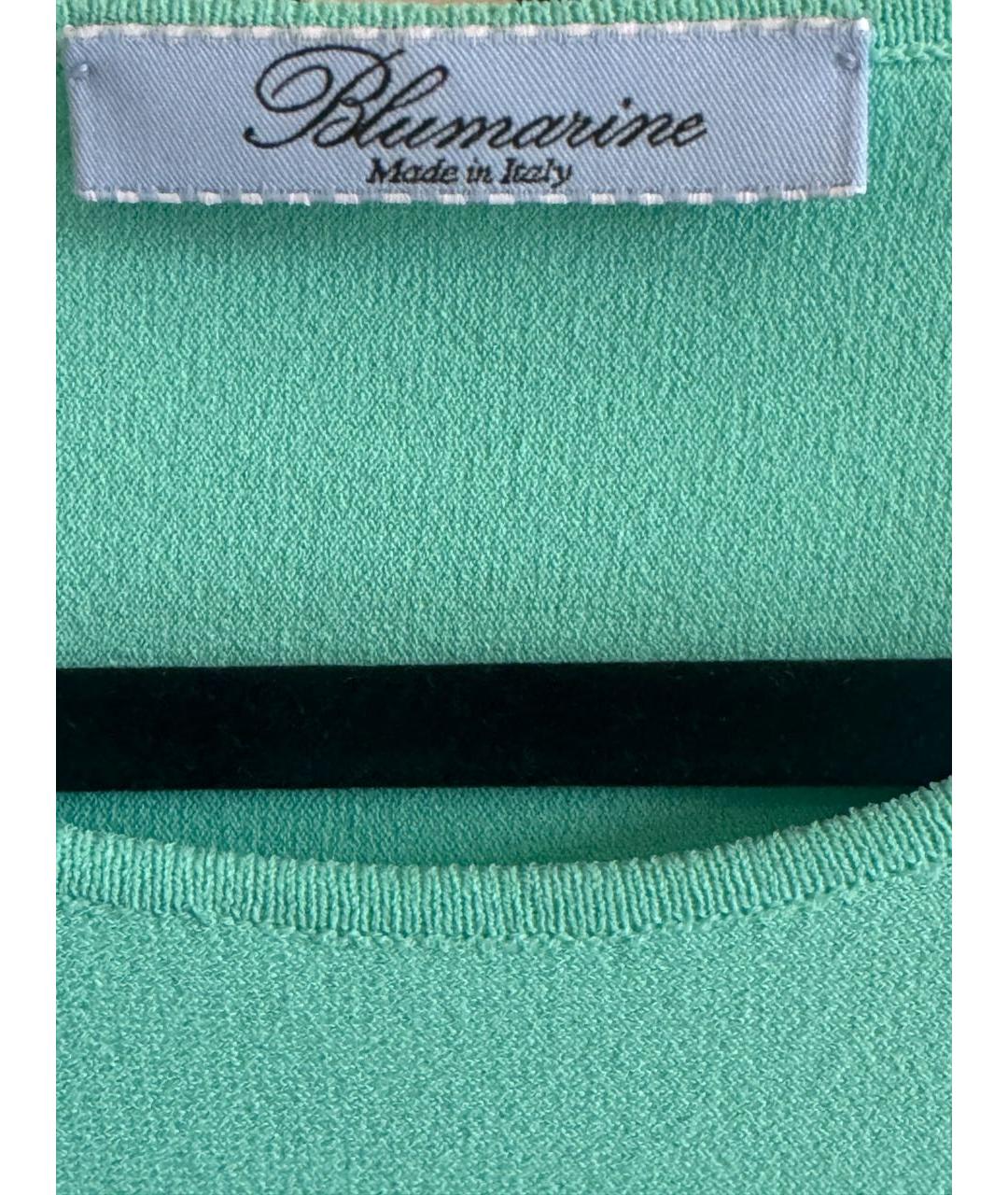 BLUMARINE Бирюзовая вискозная блузы, фото 4