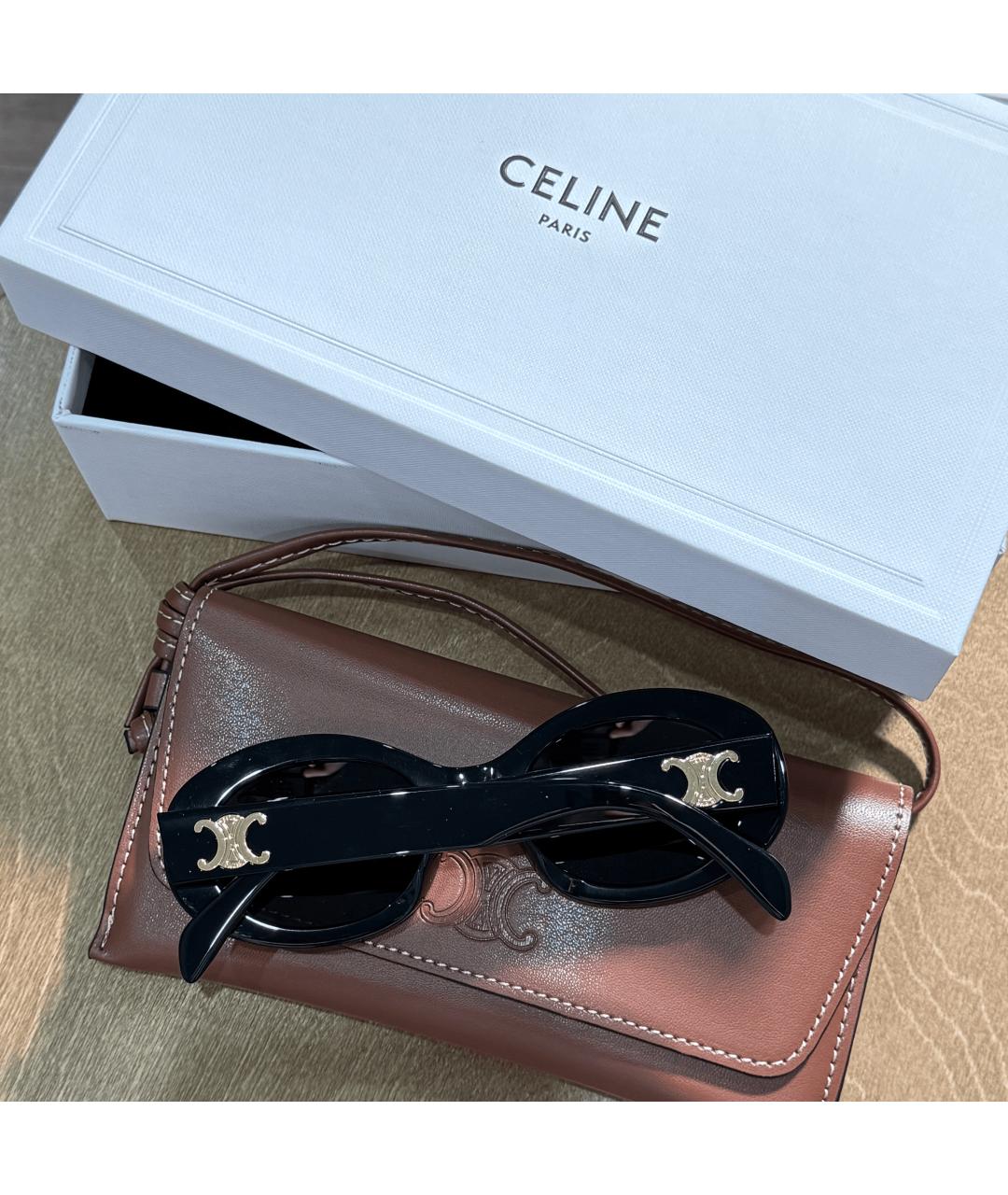 CELINE Черные пластиковые солнцезащитные очки, фото 5