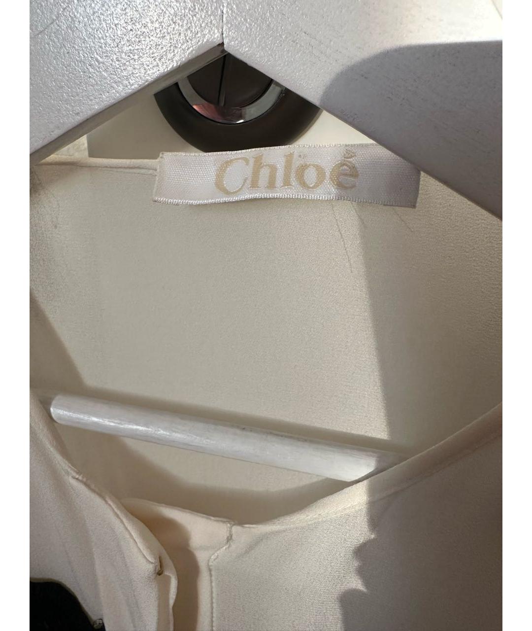 CHLOE Бежевая шелковая блузы, фото 3