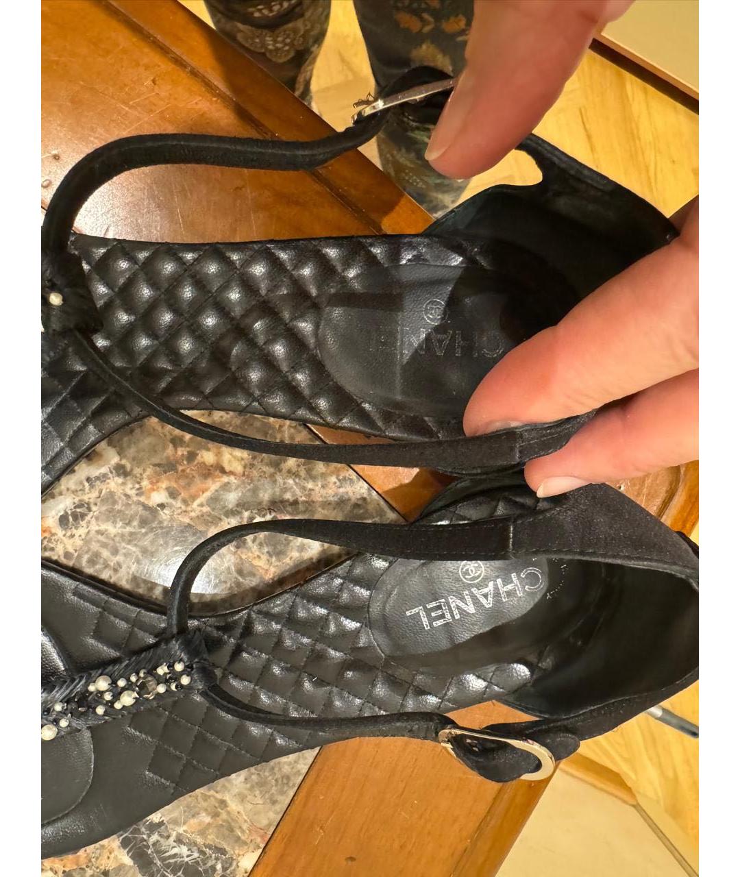 CHANEL Черные сандалии, фото 7