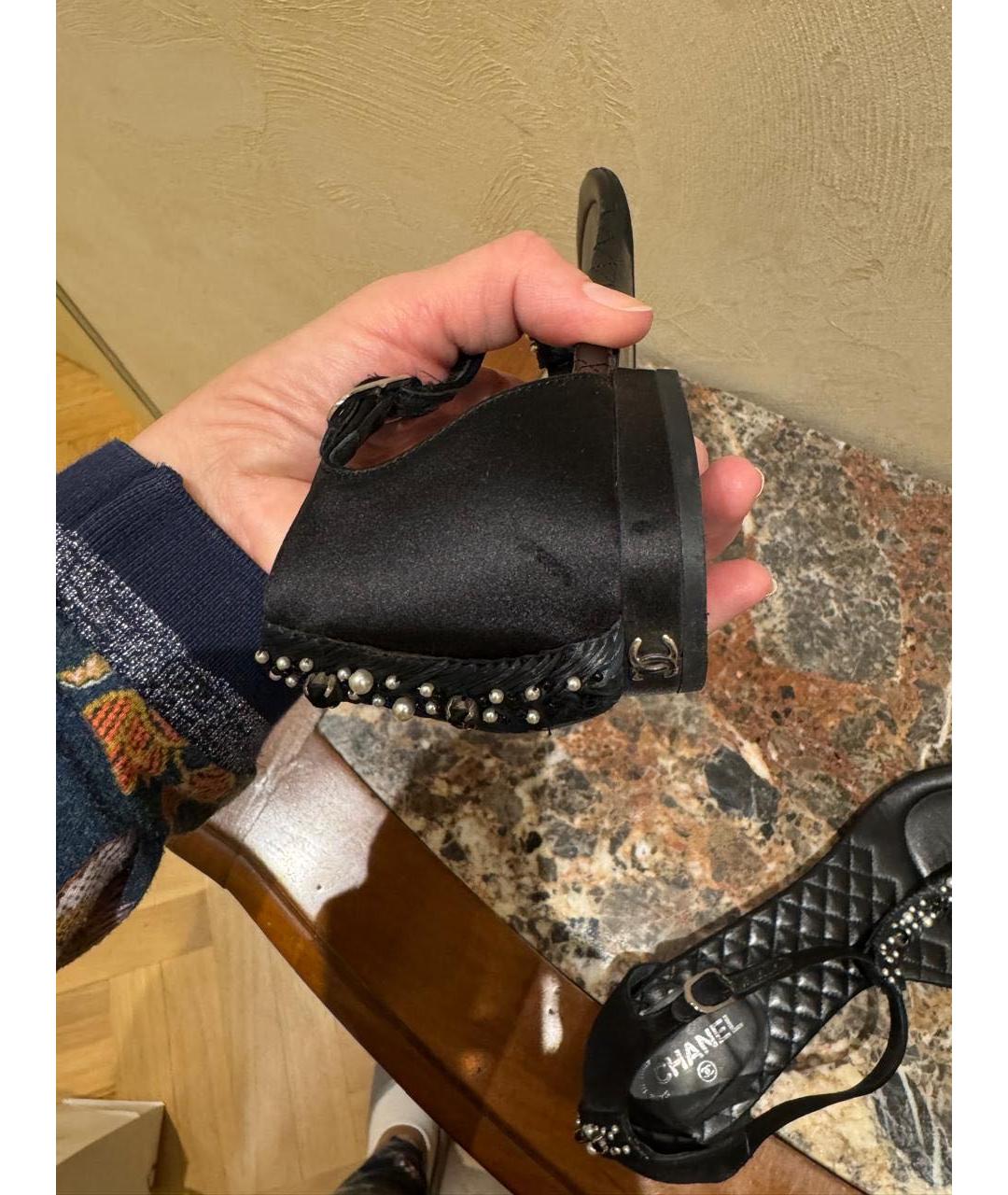 CHANEL Черные сандалии, фото 5