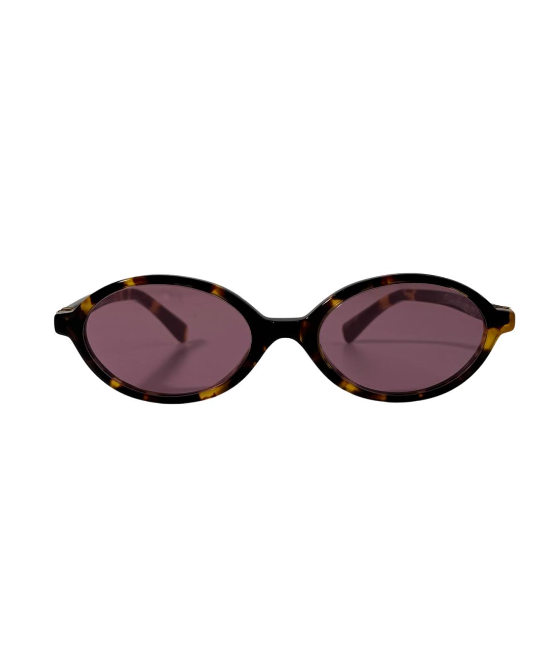MIU MIU Коричневые пластиковые солнцезащитные очки, фото 1
