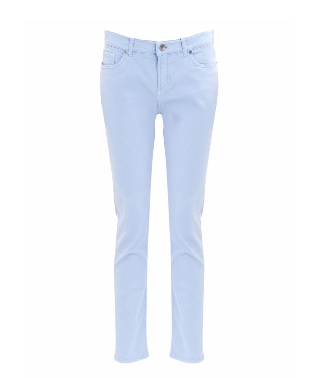 LORO PIANA Голубые хлопковые прямые джинсы, фото 1