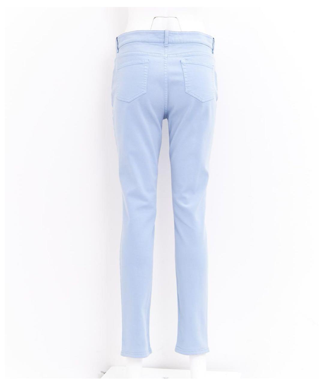 LORO PIANA Голубые хлопковые прямые джинсы, фото 2