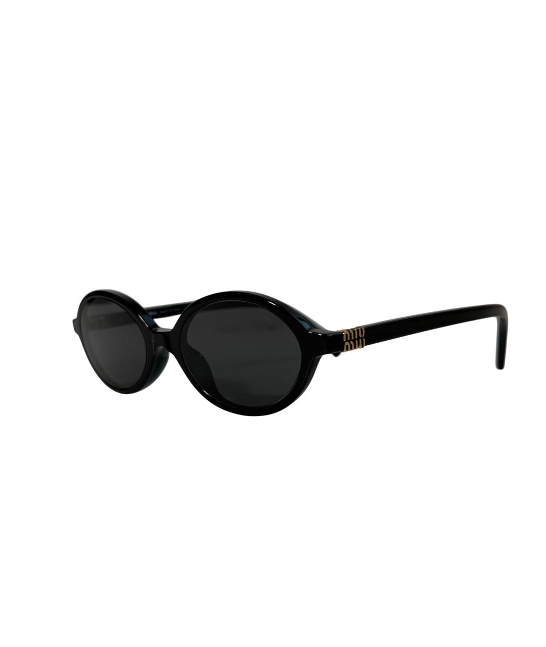 MIU MIU Черные металлические солнцезащитные очки, фото 3