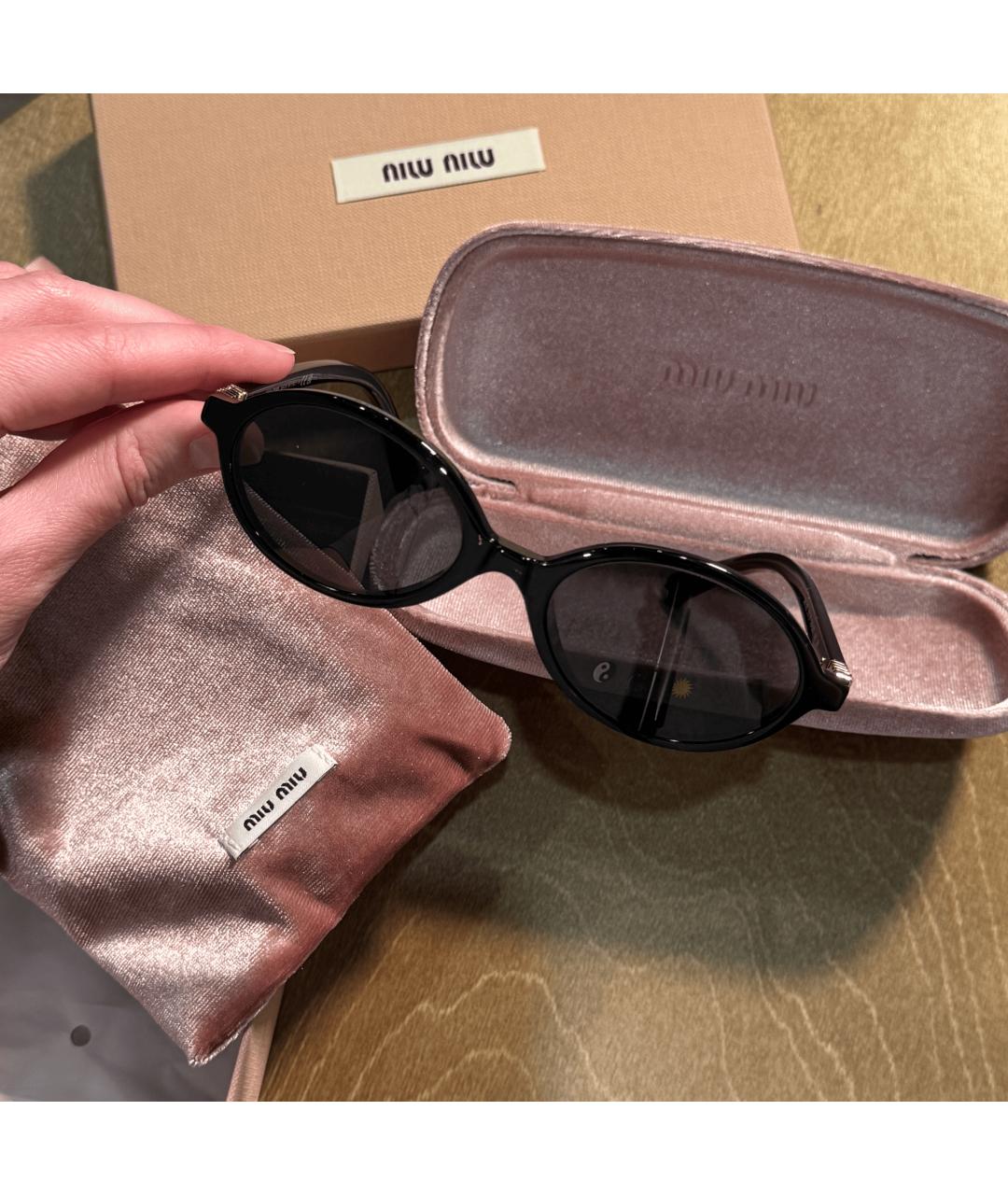 MIU MIU Черные металлические солнцезащитные очки, фото 4