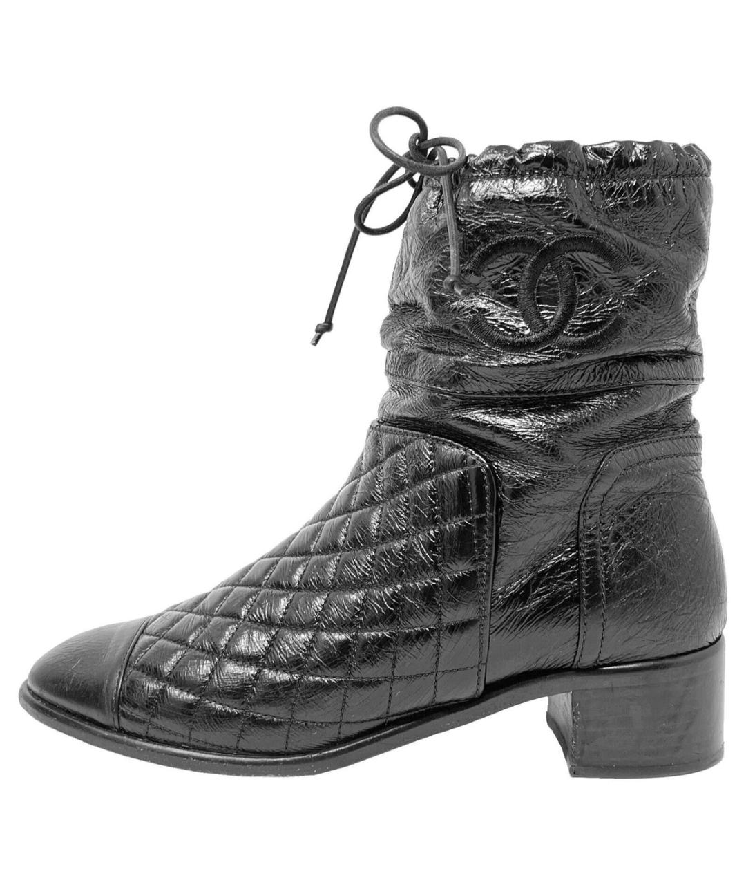 CHANEL Черные кожаные полусапоги, фото 6