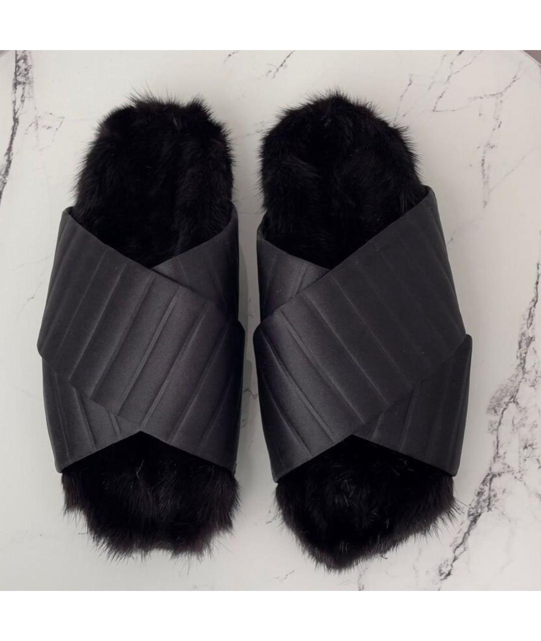 MAX MARA Черные сабо, фото 3