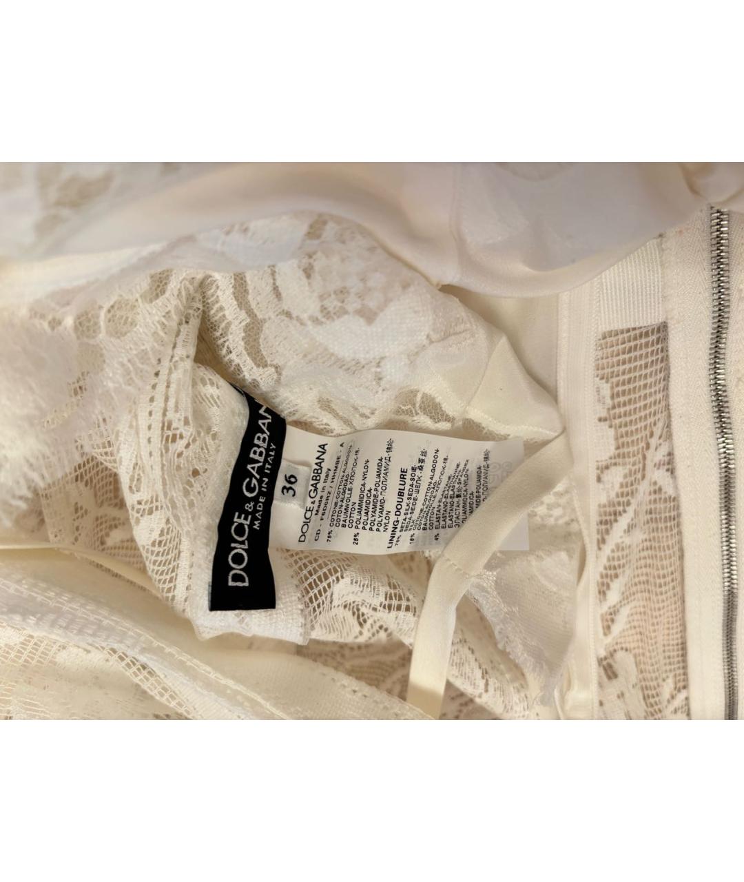 DOLCE&GABBANA Белое хлопковое платье, фото 4