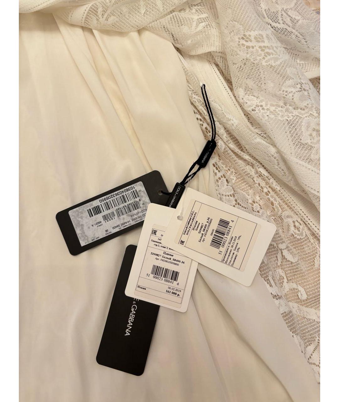 DOLCE&GABBANA Белое хлопковое платье, фото 7