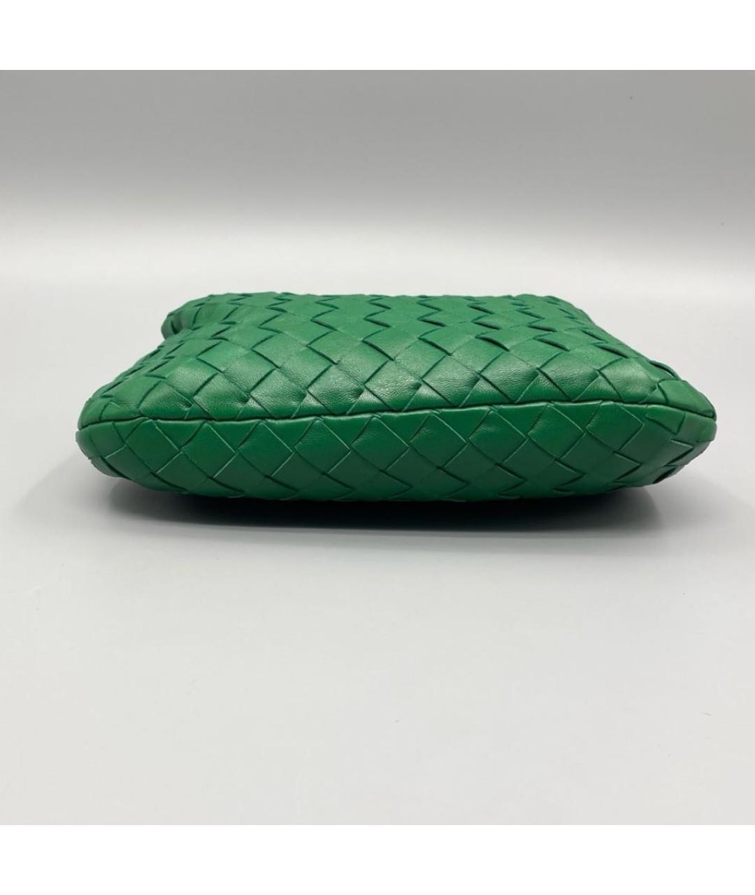 BOTTEGA VENETA Зеленая кожаная сумка с короткими ручками, фото 4