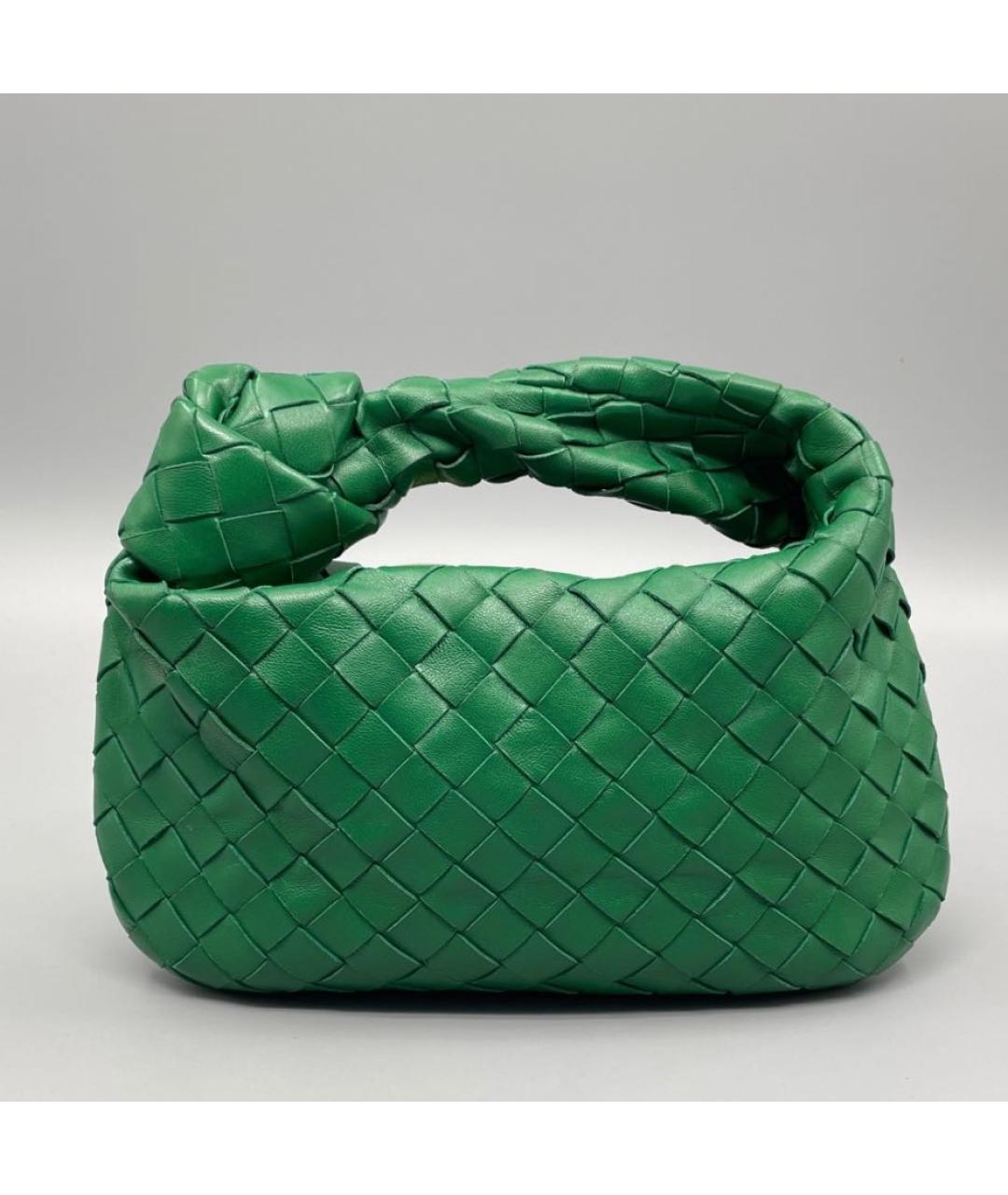BOTTEGA VENETA Зеленая кожаная сумка с короткими ручками, фото 2