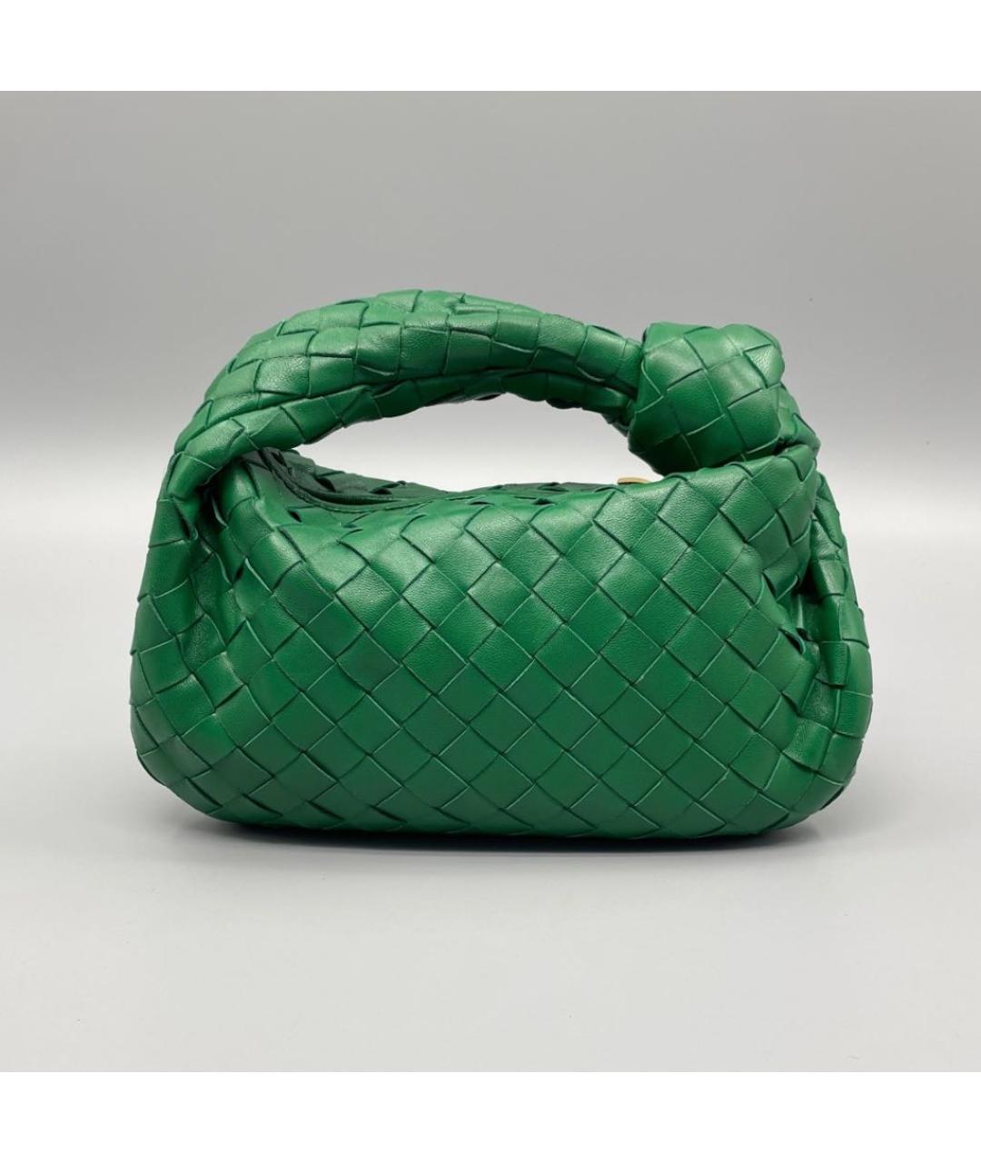 BOTTEGA VENETA Зеленая кожаная сумка с короткими ручками, фото 3
