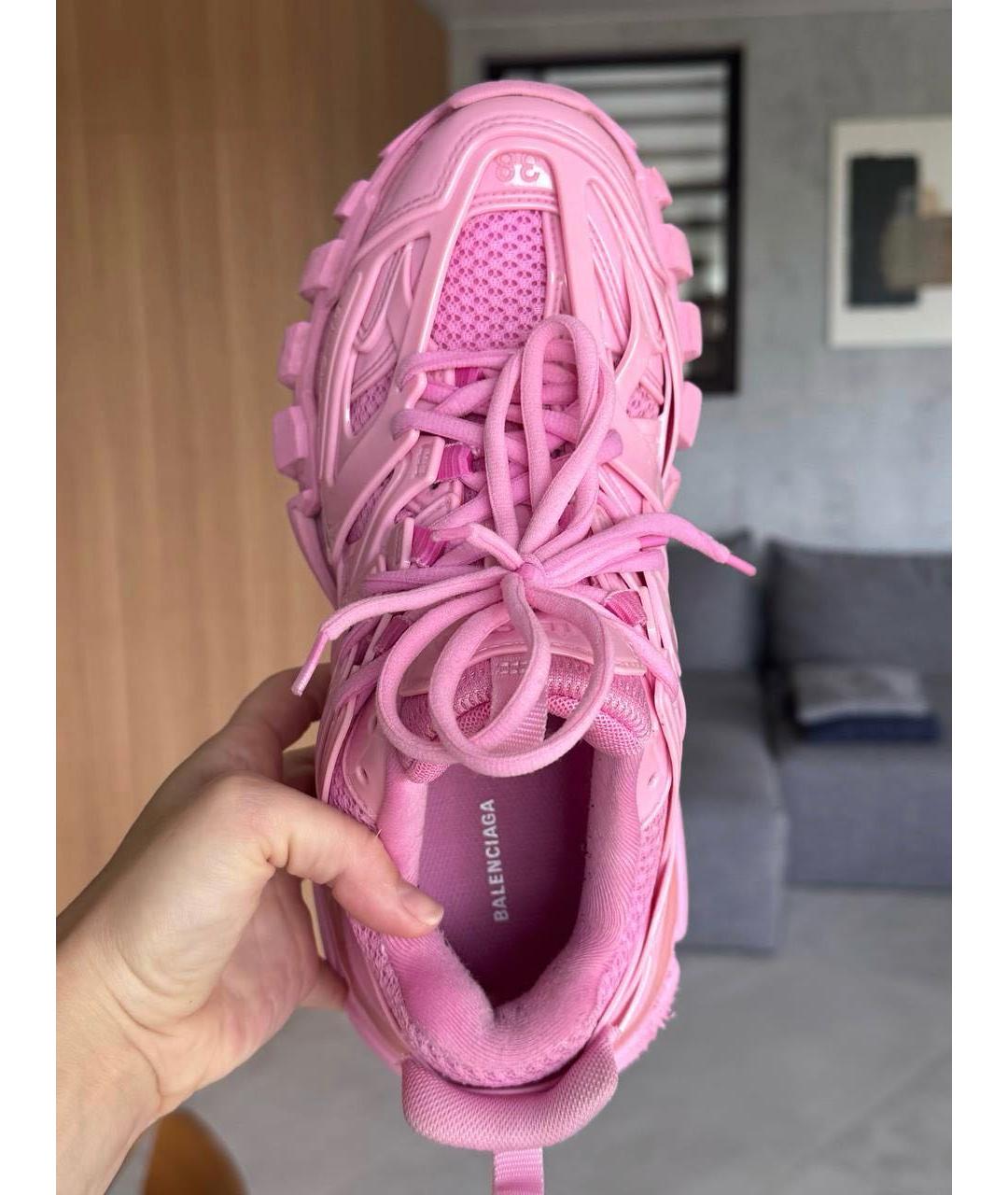 BALENCIAGA Розовые текстильные кроссовки, фото 4