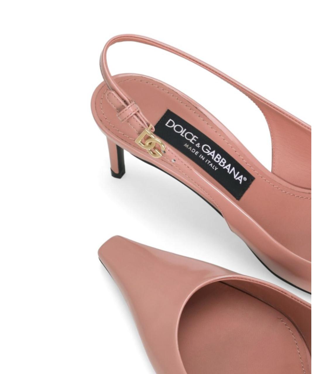 DOLCE&GABBANA Розовые кожаные туфли, фото 3
