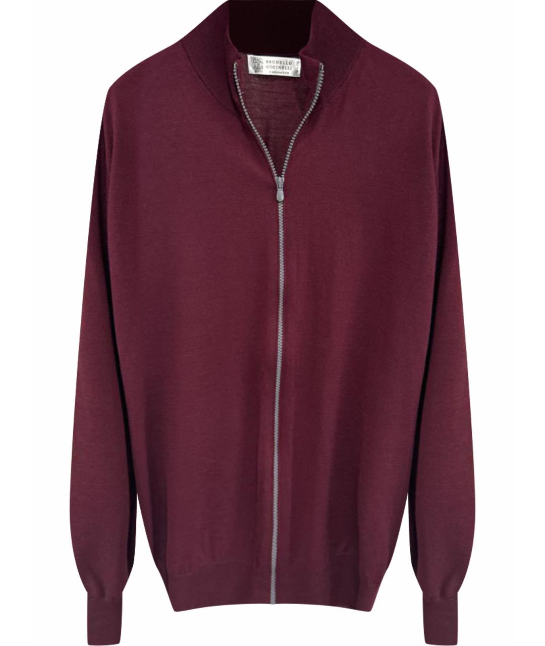 BRUNELLO CUCINELLI Бордовый шерстяной кардиган, фото 1