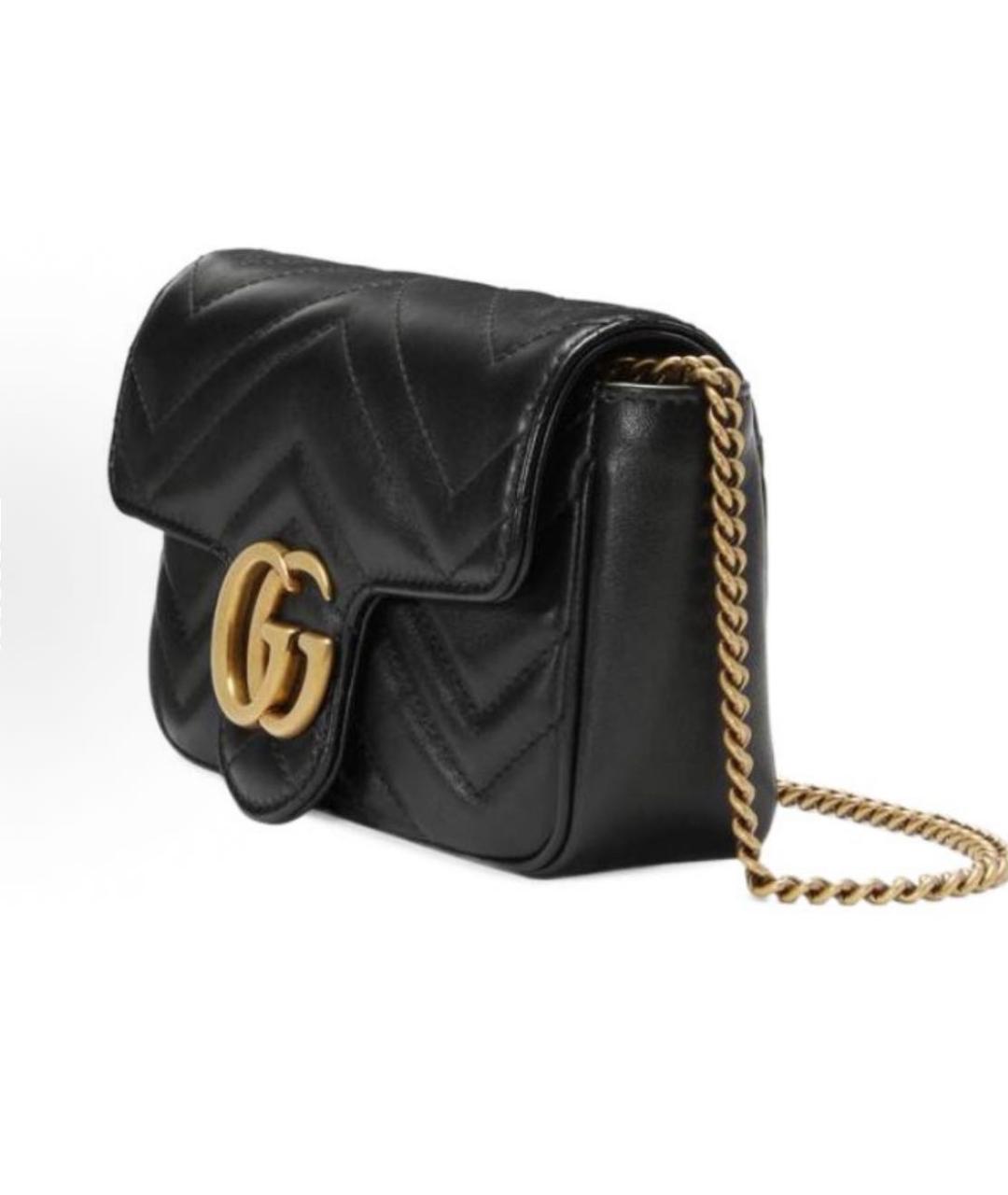 GUCCI Черная кожаная сумка через плечо, фото 2